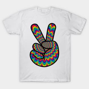 Psychedelic Hippie Peace Sign T Shirt Cool Hippy Costume T-Shirt